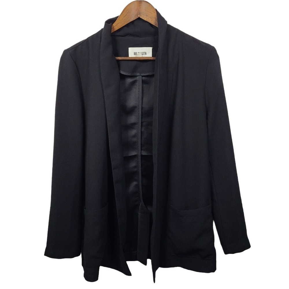 BB Dakota Black Long Line Lightweight Blazer Womens 2